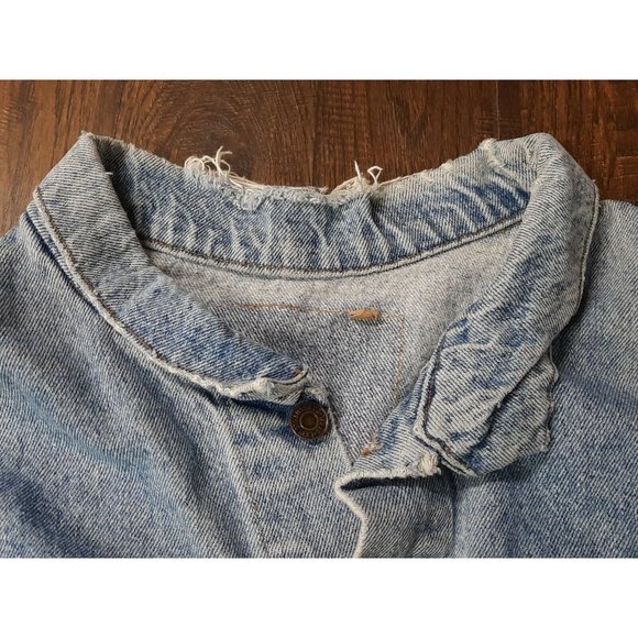 Vintage Levi Strauss Jacket Adult Blue Distressed Denim Classic Button. (Read) - Picture 5 of 12